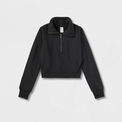 Women's Fleece Sweatshirt - All In Motion Black XS Lightweight