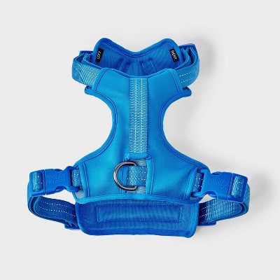 Reflective, Adjustable and Reinforced Stitching Comfort Dog Harness - M - Blue - Boots & Barkley