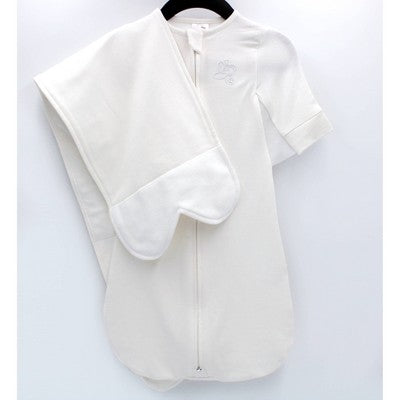 Butterfly 2-in-1 Swaddle and Transitional Sleep Sack - White