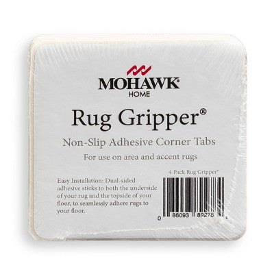 Mohawk 4pk Adhesive Non Slip Gripper Corner Tabs Rug Pads Ivory