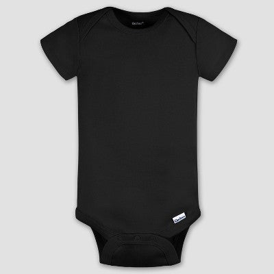 Gerber Baby 5pk Short Sleeve Onesies - Cream 0-3M: Cotton Knit Bodysuits, Pullover & Crotch Snap, Machine Washable