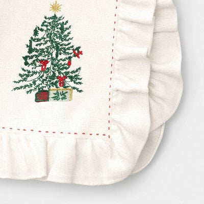 2pk Tree with Ruffle Napkins Green - Threshold