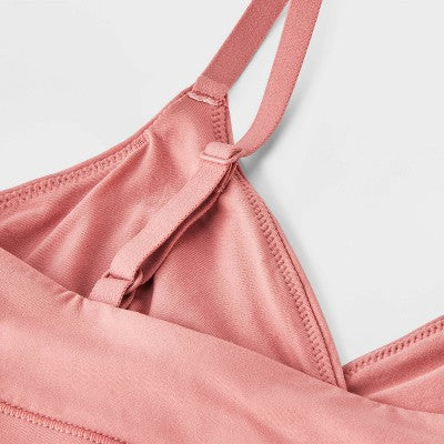 Girls' 2pk Fits All Triangle Bra art class Sand Beige/Rose Red XL