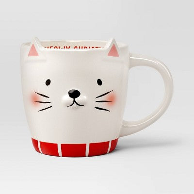 16oz Earthenware Meowy Christmas Mug - Wondershop