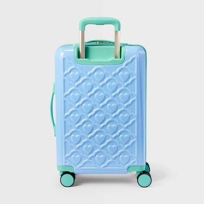 Embossed Heart Hardside Spinner Carry On Suitcase Light Blue - Roller Rabbit x Target