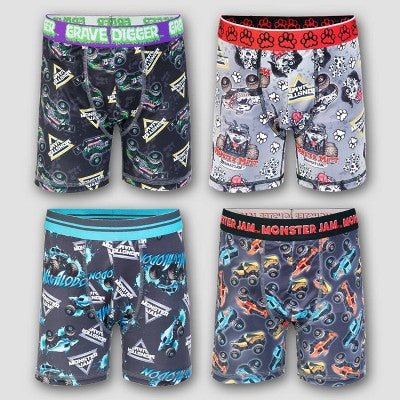 Boys' Monster Jam 4pk Boxer Briefs - 8