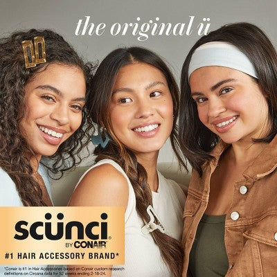 scunci Unbreakable Ruched Comfy Hair Elastics - Black - All Hair - 8pk