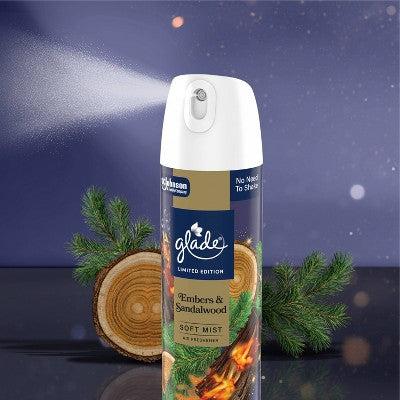 Glade Compressed Gas Air Freshener Aerosol - Embers & Sandalwood - 8oz