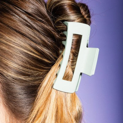 Gimme Beauty Thick Rectangle Claw Clip - Green/Sand - 2pc