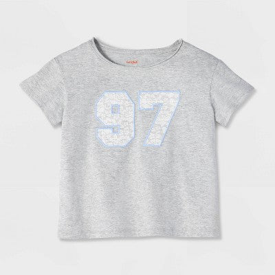Girls' Off the Shoulder '97' T-Shirt - Cat & Jack Heather Gray L