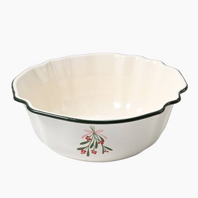 Cook With Color Enamel Serving Bowl Mistletoe