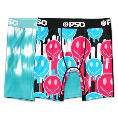 PSD Boys' 2pk Smile Drippin Boxer Briefs Underwear - Blue/Pink S
