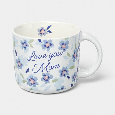 14oz Love You Mom Shortie Mug Blue - Room Essentials
