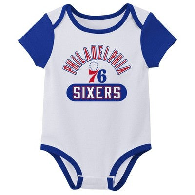 NBA Philadelphia 76ers Infant 3pk Bodysuit Set - 6-9 Months