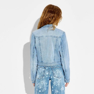 Women's Denim Shrunken Jacket - Wild Fable Light Blue S