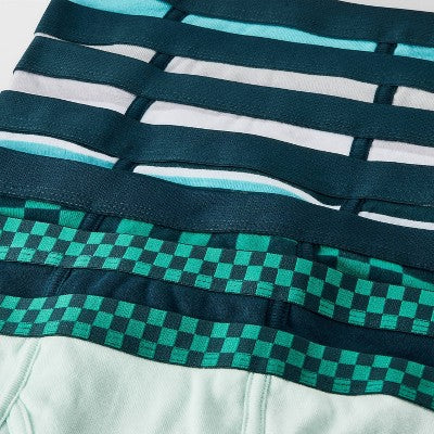Boys' 7pk Checks and Stripes Printed Briefs - Cat & Jack Green M