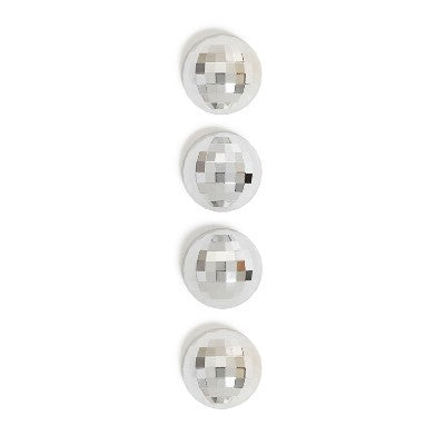 U Brands 4ct Disco Ball Magnets Silver