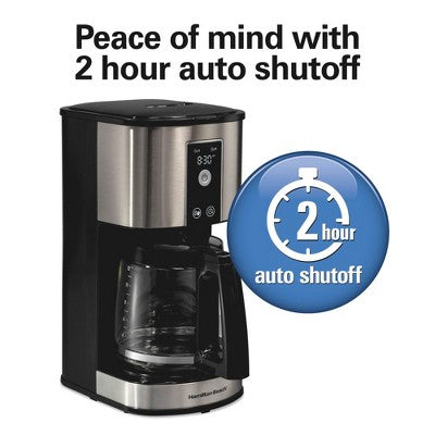 Hamilton Beach 12Cup Programmable Hot & Iced Coffee Maker 49620: Electric Drip Machine, 950W, Dishwasher-Safe Parts