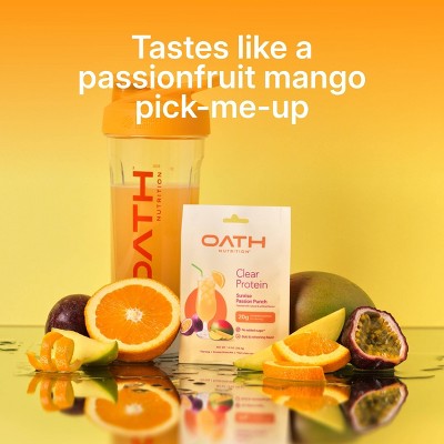Oath Nutrition Tray Protein Powder - Sunrise Passion Punch - Whey - 20g Protein - Single Serve