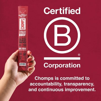 Chomps Snack Sticks Smoky BBQ Beef Meat Sticks - 9.2oz/8ct: 10g Protein