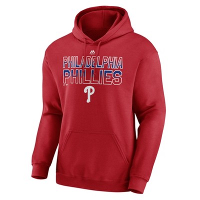 MLB Philadelphia Phillies Men's Hooded Sweatshirt - XL: Cotton-Polyester Blend, Pullover