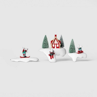 3ct Ski Chalet with Skiing Mice Christmas Tree Decor Ornament - Wondershop