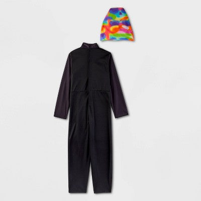 Kids' Adaptive Blacklight Responsive Color Melt Skeleton Halloween Costume Jumpsuit with Beanie S - Hyde & EEK! Boutique