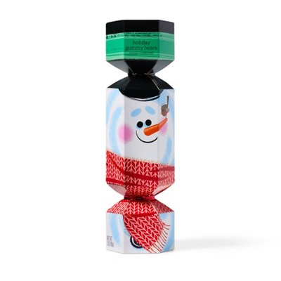Christmas Cracker Candy Filled with Red, Green, White Gummy Bears - 3oz - Favorite Day (Character May Vary)