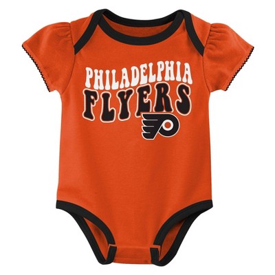 NHL Philadelphia Flyers Infant Girls' 3pk Bodysuits - 12M