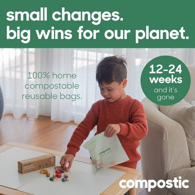 Compostic 100% Compostable Snack Bags - 50ct