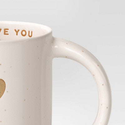 14oz Stoneware Embossed Heart I Love You Mug Ivory - Room Essentials (LOCAL PICKUP ONLY)