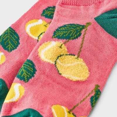 Women's Tennis Fruit Low Cut Socks - Pink 4-10