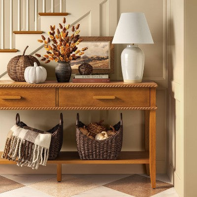 Small Dark Woven Fall Pumpkin - Threshold