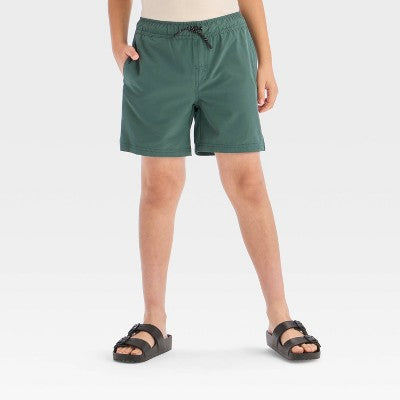 Boys' Quick Dry Shorts - Cat & Jack Dark Teal Green L HUSKY