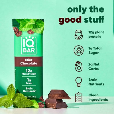 IQBAR Mint Chocolate Protein Bars - 6.4oz/4ct