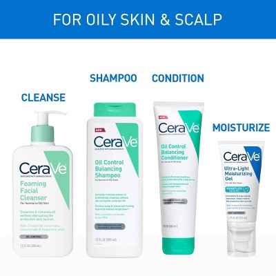 CeraVe Oil Control Gentle Scalp Care Conditioner - 9 fl oz: Hypoallergenic, Paraben-Free, Sulfate-Free