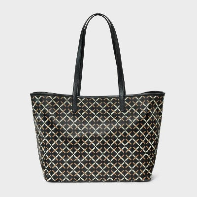 Coated Canvas Tote Bag - A New Day Black