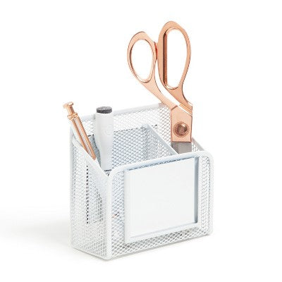 U Brands Locker Magnetic Mesh Mirror Cup White