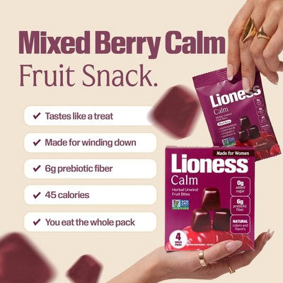 Lioness Calm Mixed Berry Fruit Snacks - 3.4oz/4ct