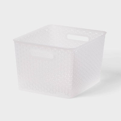 Large Y-Weave Decorative Storage Basket Translucent - Brightroom: Polypropylene, 18L, No Assembly, Clear