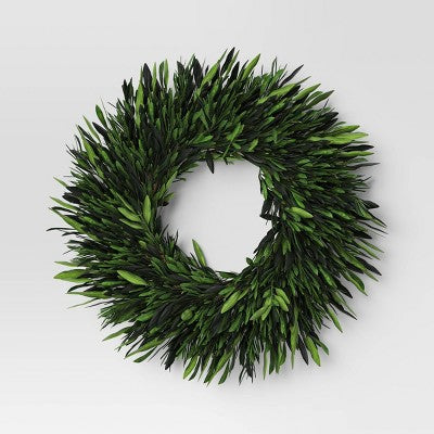 Preserved Olive Leaf Wreath - Threshold (LOCAL PICKUP ONLY)