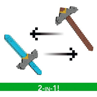 Minecraft Click and Switch Sword and Pickaxe Role-Play 2-in-1 Toy
