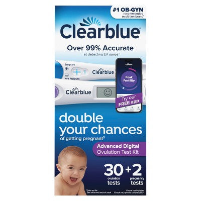 Clearblue Advanced Digital Ovulation Test + 2 Pregnancy Test - 30ct