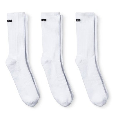Pair of Thieves Men's Solid Crew Socks 3pk - White 6-12