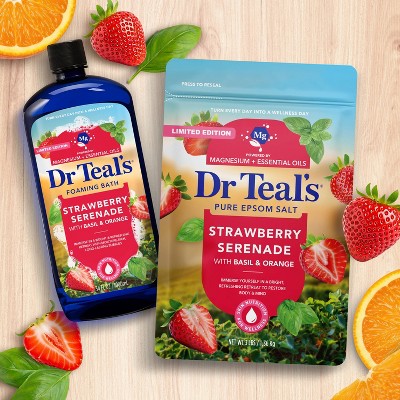 Dr Teal's Epsom Salt Magnesium Soak - Strawberry Serenade with Basil & Orange - 3 lbs
