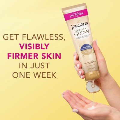 Jergens Natural Glow Skin Firming Daily Moisturizer + Self Tanner Tanning Lotion - Fair to Medium - 10 fl oz