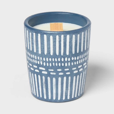 Medium Ceramic Wooden Wick Candle Cedarwood Musk - Threshold