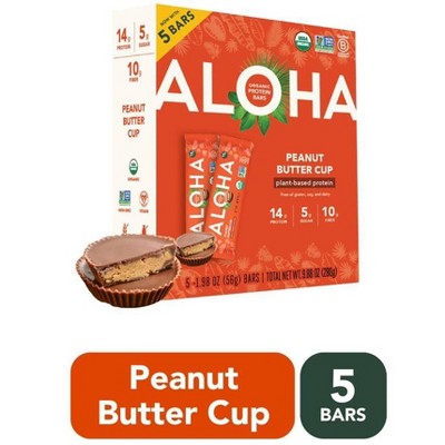 ALOHA Peanut Butter Cup Protein Bars - 9.88oz/5ct