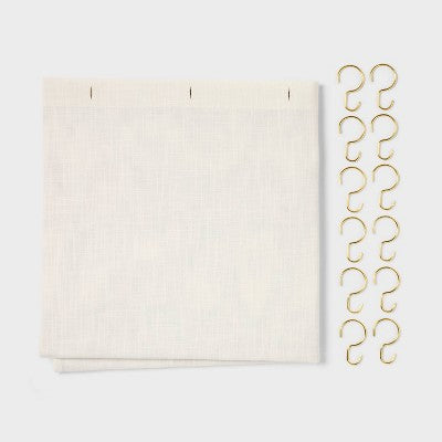 13pc Coastal Abstract Shower Curtain Set Cream/Red - Threshold