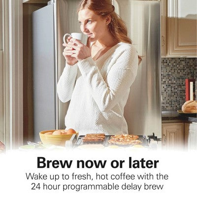Hamilton Beach 12Cup Programmable Hot & Iced Coffee Maker 49620: Electric Drip Machine, 950W, Dishwasher-Safe Parts
